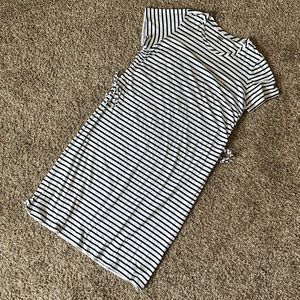 NWOT Lands’ End White & Navy Striped Dress